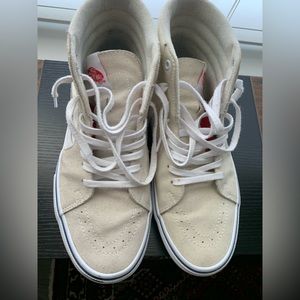 Men’s Vans Sk8-HI’s, Off white, size 10 1/2